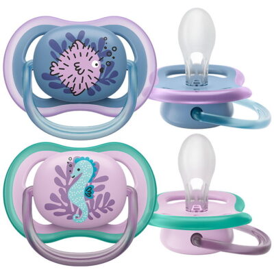 Philips Avent Sutter - 2-pak - Ultra Air - Blå/Rosa m. Print