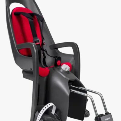 Hamax CARESS Cykelstol Frame Mount med Lås, Dark Grey/Red