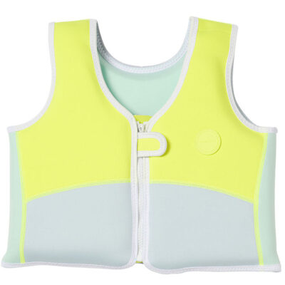 SunnyLife Svømmevest - Salty the Shark - 3-6 År - Aqua Neon Yell