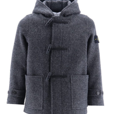 Stone Island Frakke - Uld - Mørkegråmeleret