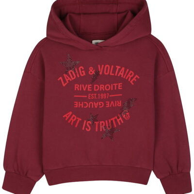 Zadig & Voltaire Hættetrøje - Crimson m. Pailletter