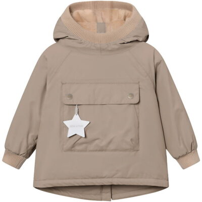 Mini A Ture Vinterjakke - MatBaby Wen Fleece Anorak - Grey Brown