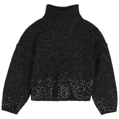 Zadig & Voltaire Bluse - Strik - Gråmeleret m. Pailletter