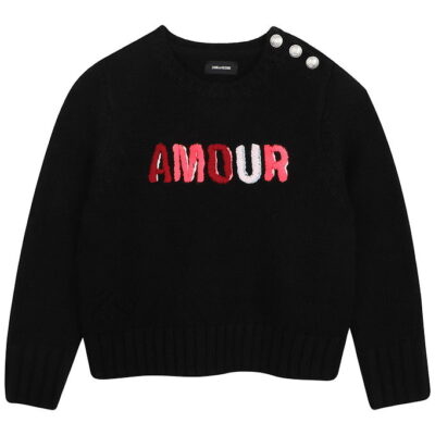 Zadig & Voltaire Bluse - Uld/Polyamid - Sort m. Tekst