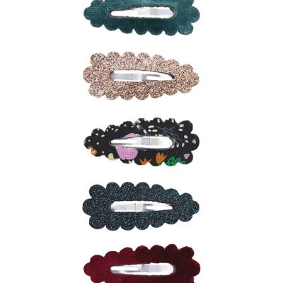Mimi & Lula Hårspænder - 5-Pak - Mini Scalloped Blackberry