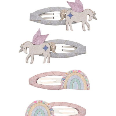 Mimi & Lula Hårspænder - 4-Pak - Unicorn and Rainbow