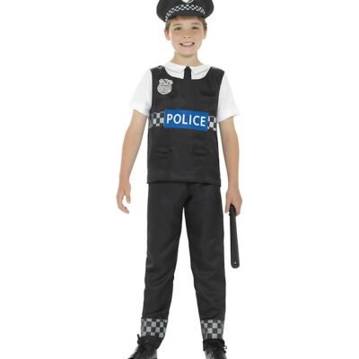Smiffys Udklædning - Cop Costume - Black & White
