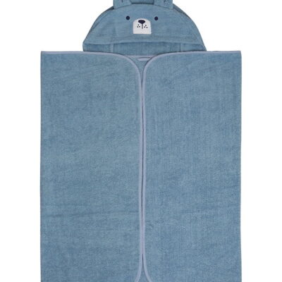 Pippi Badehåndklæde m/hætte - 70x120 cm - Dusty Blue