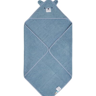 Pippi Babyhåndklæde m. Hætte - 83x83 cm - Dusty Blue