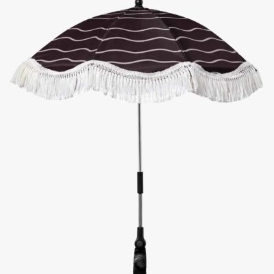 KONG.WALTHER Parasol til Vogn, Chocolate Brown Suede Faux