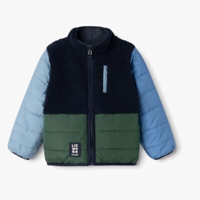 LIEWOOD Franka Vendbar Dynejakke/fleecetrøje, Classic Navy Multi Mix, 122