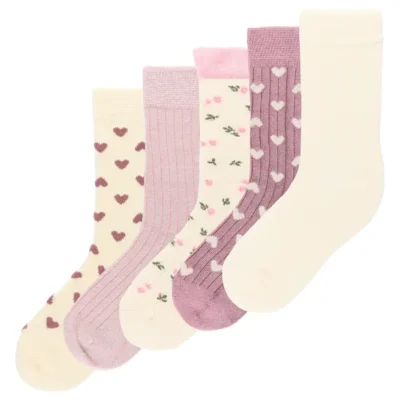 MiniPop Mabelle Bamboo Strømper 5-Pak - Pale Pink - 23/26