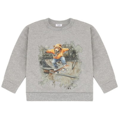 Hust and Claire Sweatshirt - HCSejer - Skating Bear - Grey Melan