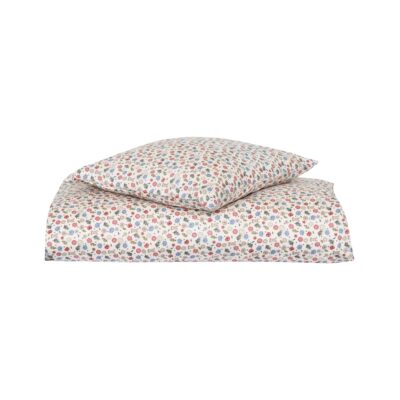 Junior sengetøj 100x140 cm - 100% økologisk bomuldssatin - Blomster