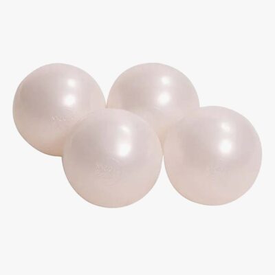 MeowBaby Bløde Plastbolde 7 Cm Til Boldbassin 50 Stk, Perlehvid