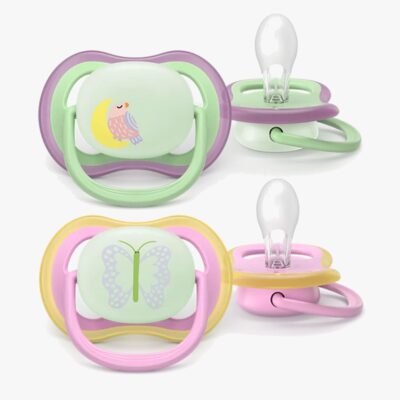 Philips Avent Ultra Air Sut Nat 6-18m 2-pak, Pink/lysegrøn