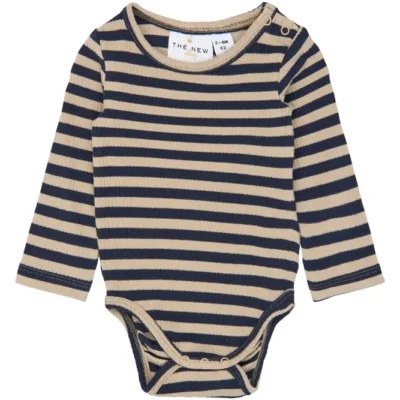 The New Siblings Fro Langærmet Rib Body - Navy Blazer Striped - 92