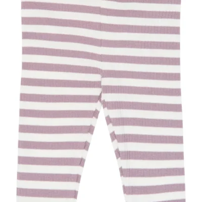 The New Siblings Fro Rib Leggings - Elderberry-Gardenia Striped TN - 68