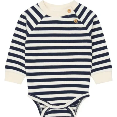 The New Siblings Volker Langærmet Body - Navy Blazer Striped - 62
