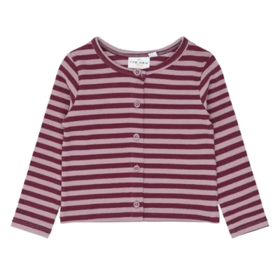 The New Siblings Fro Rib Cardigan - Elderberry Striped - 92