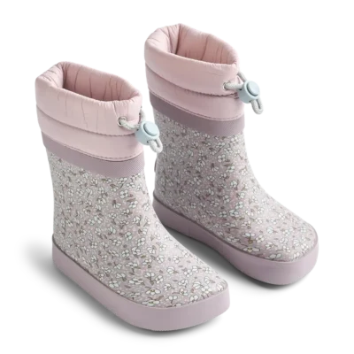 Wheat Arden Barefoot Termo Gummistøvle - Lilac Blue Flowers - 27