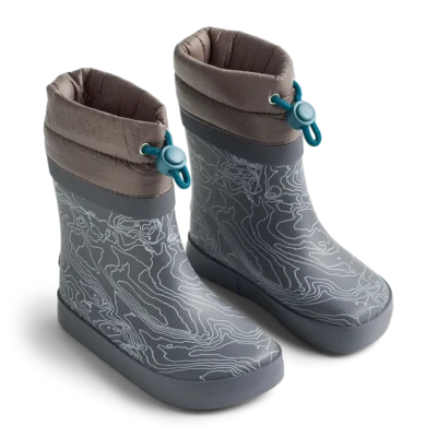 Wheat Arden Barefoot Termo Gummistøvle - Dark Reflective Map - 22