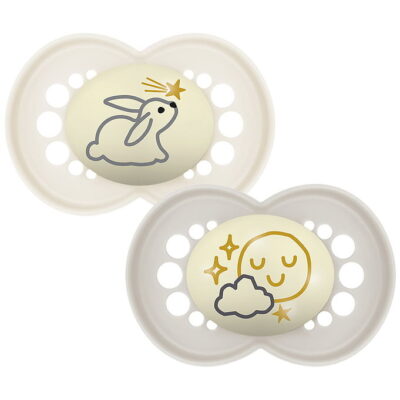 MAM Orginal Night Sutter Silikone 2-pak 6-16m, Neutral