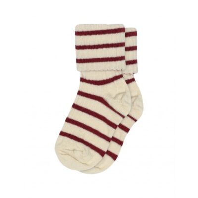 Baby Strømpe I Merino Uld Med Striber 17/18 Karanda Red
