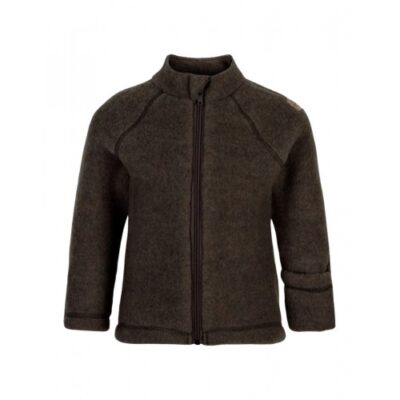 Baby Uldjakke I Merinould Med Ombuk Dark Brown 62