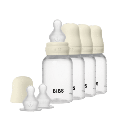 BIBS - Baby Bottle Round Silicone 4 Pack - Ivory - 150 ml