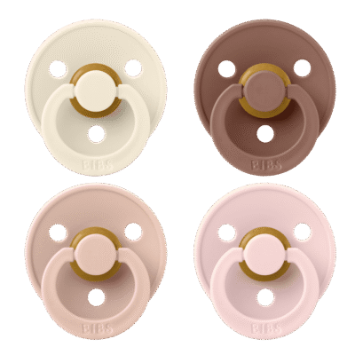 BIBS - Sutter Colour rund 4 PACK - Ivory/Blush/Woodchuck/Blossom - Str. 2