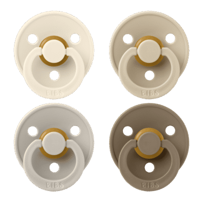 BIBS - Sutter Colour rund 4 PACK - Ivory/Sand/Vanilla/Dark Oak - Str. 1