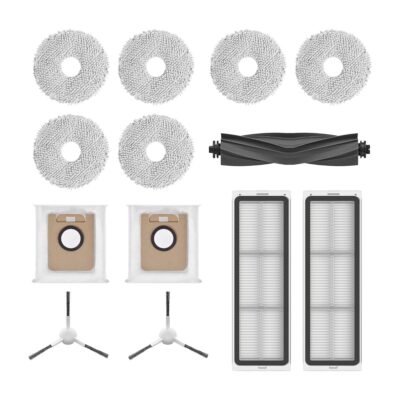 Dreame – Tilbehør Tilbehørssæt Hovedbørste (gummi) + 2 sidebørster + 2 støvbeholderfiltre + 2 støvsugerposer + 3 par moppeklude – RAK11