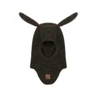 Elefanthue I Merinould Med Kaninører 86/92 Dark Brown