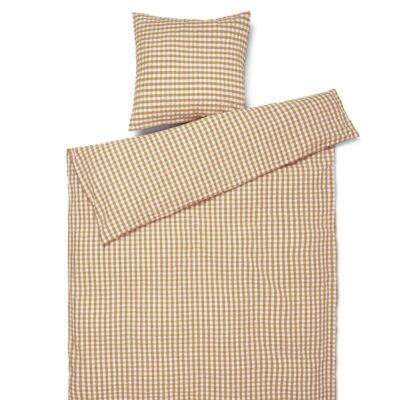 Juna - Bæk&Bølge Sengetøj - Caramel/Off-White - 140x220 cm