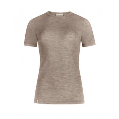Kortærmet T-shirt Til Dame I 100% Merino Uld Beige Melange L