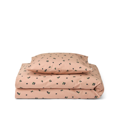 Liewood - Ingeborg Junior Printet Sengetøj - Mini Berry / Pale Tuscany - 100 x 140