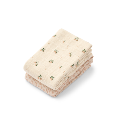 Liewood - Lewis Muslin stofbleer 2-Pack - Mini leo / Mini peach Mix - One size