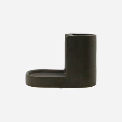 Meraki - Børste- og sæbeholder - Mørkegrå - L:18cm, W:10,5cm, H:13cm