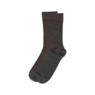 Mp Herre Uldstrømper I Merinould Med Striber Dark Grey Melange 41/43