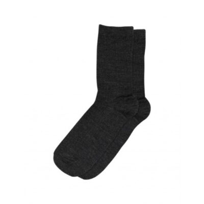 Mp Herre Uldstrømper I Rib Dark Grey Melange 41/43