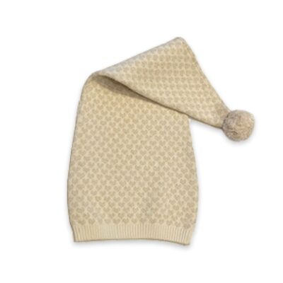 Smallstuff - Nissehue - Off-white med guld hjerter - 6-8 år