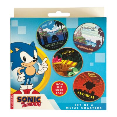 Sonic - Sonic The Hedgehog Printede Metal Lokationsrutsjebaner Sæt - 89mm