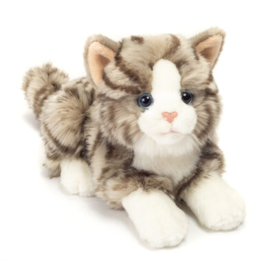 Teddy Hermann - Liggende kat grå 20 cm