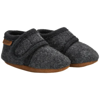 En Fant Baby Wool Slippers - Dark Grey Melange - 27/28