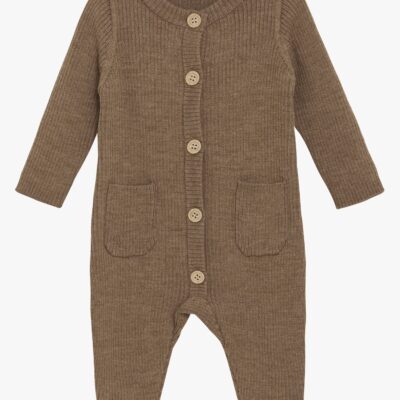 CeLaVi Strikket Heldragt Merinould, Cocoa Creme, 60