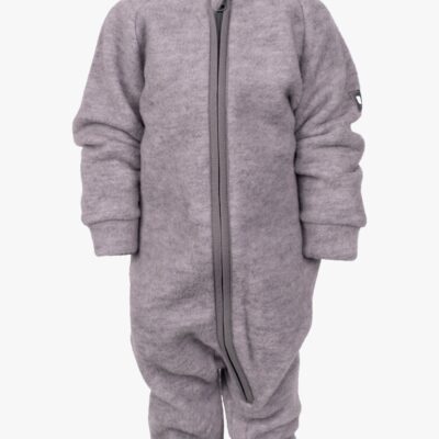 Lindberg Loe Merino Babyflyverdragt, Grey Melange, 98