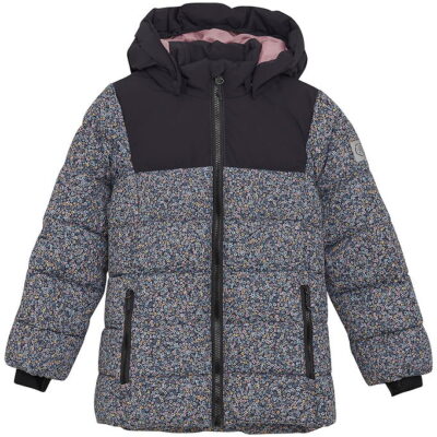 Color Kids Dynejakke - Quilt - Phantom m. Blomster