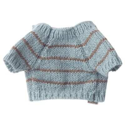 Maileg Hvalpetilbehør - Small - Strikket Sweater - Lys Blå
