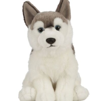 Living Nature Bamse - 24x10 cm - Husky Hund - Grå/Hvid